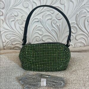 New With Tags Green Crystal Embellished Women's Bag